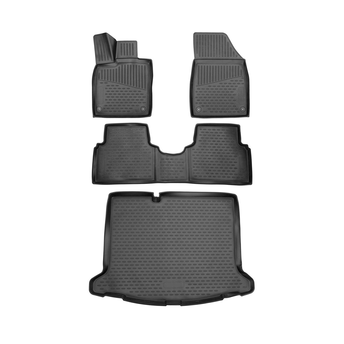 Volkswagen ID3 3D Floor-Trunk Mats - Omac - KIT - Black - 2020 Volkswagen ID3 3D Floor-Trunk Mats - Omac - KIT - Black - 2020